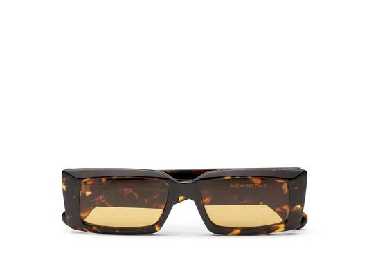Accessories GANNI Sunglasses Brown Rectangular Sunglasses Brandy Brown