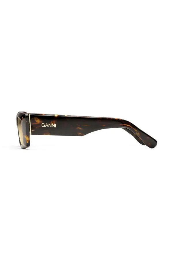 Accessories GANNI Sunglasses Brown Rectangular Sunglasses Brandy Brown Accessories GANNI Sunglasses Brown Rectangular Sunglasses Brandy Brown
