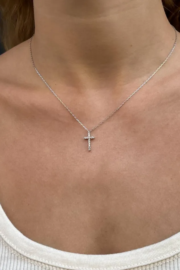 Accessories Rhinestone Cross Necklace Brandy Melville JEWELRY