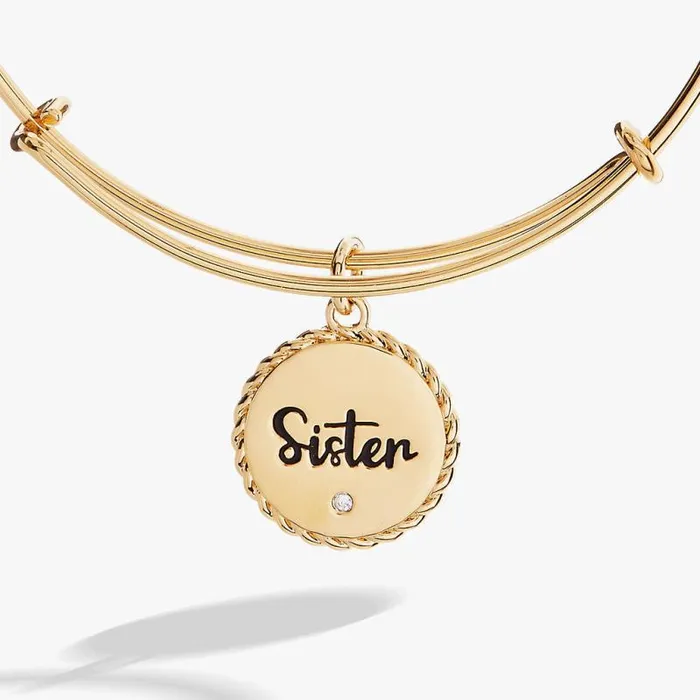 Bracelets Women Alex And Ani Sister Charm Bangle Gold