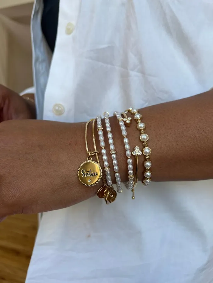 Bracelets Women Alex And Ani Sister Charm Bangle Gold