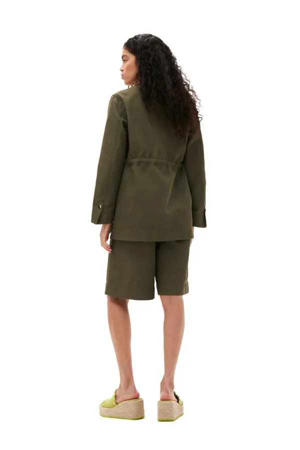 Clothing GANNI Shorts Heavy Twill Wide Shorts Kalamata Clothing GANNI Shorts Heavy Twill Wide Shorts Kalamata
