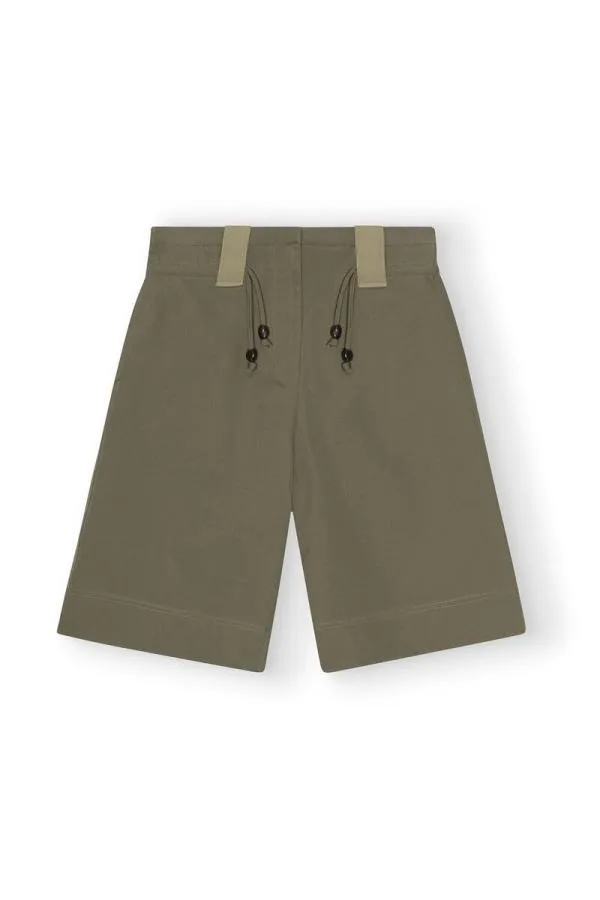 Clothing GANNI Shorts Heavy Twill Wide Shorts Kalamata Clothing GANNI Shorts Heavy Twill Wide Shorts Kalamata