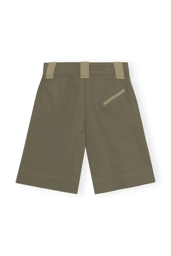 Clothing GANNI Shorts Heavy Twill Wide Shorts Kalamata Clothing GANNI Shorts Heavy Twill Wide Shorts Kalamata