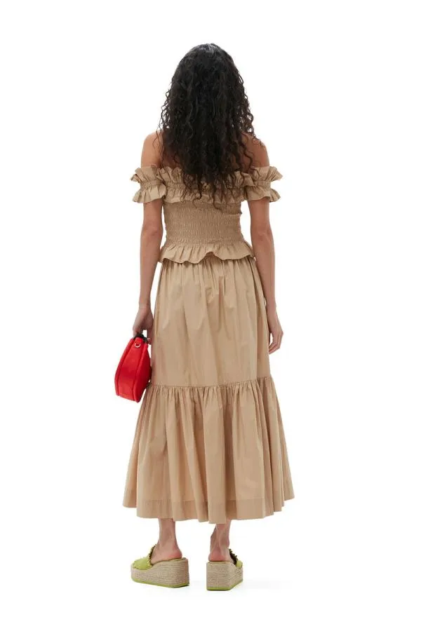 Clothing GANNI Tops Cotton Poplin Offshoulder Smock Top Curds And Whey Clothing GANNI Tops Cotton Poplin Offshoulder Smock Top Curds And Whey