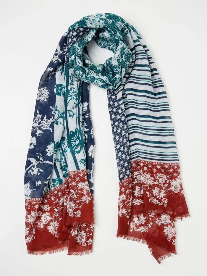Fat Face Scarves Bright Blue Paisley Scarf 8211 Women