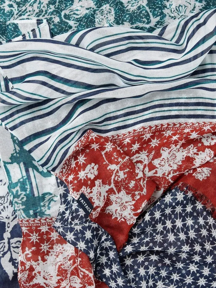 Fat Face Scarves Bright Blue Paisley Scarf 8211 Women