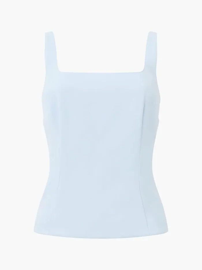 French Connection Harrie Tailored Square Neck Top Cashmere Blue Women Tops