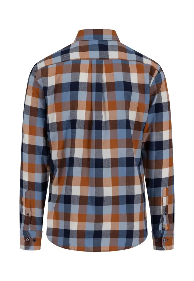 FYNCHHATTON Checkered Flannel Shirt Made Of Cotton Hazelflame Men Shirts