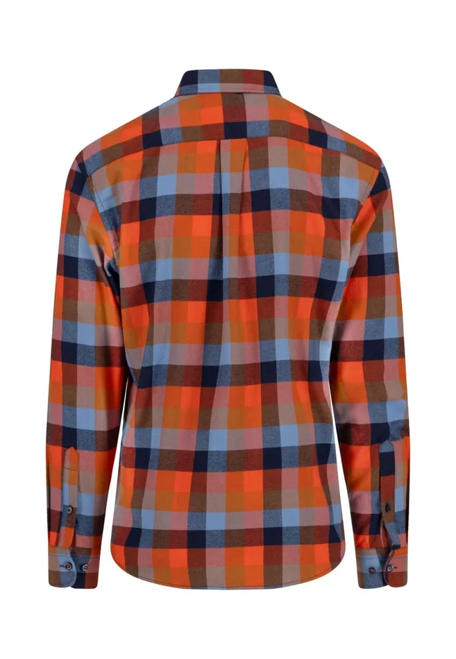 FYNCHHATTON Checkered Flannel Shirt Made Of Cotton Hazelflame Men Shirts