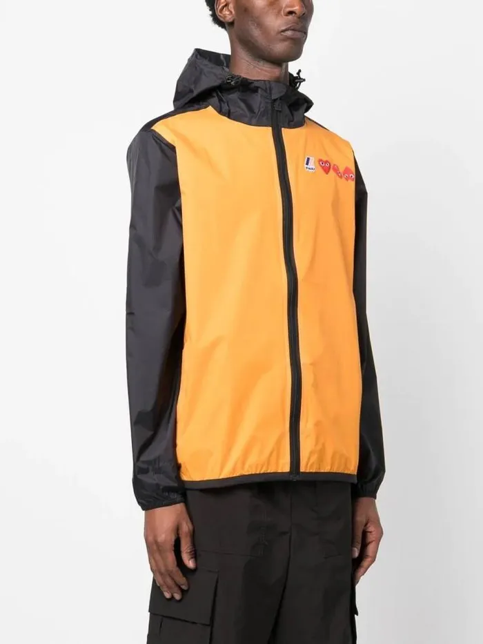 Henrik Vibskov Boutique KWay Double Colours Cagoule 8211 OrangeBlack Men Jackets and Coats