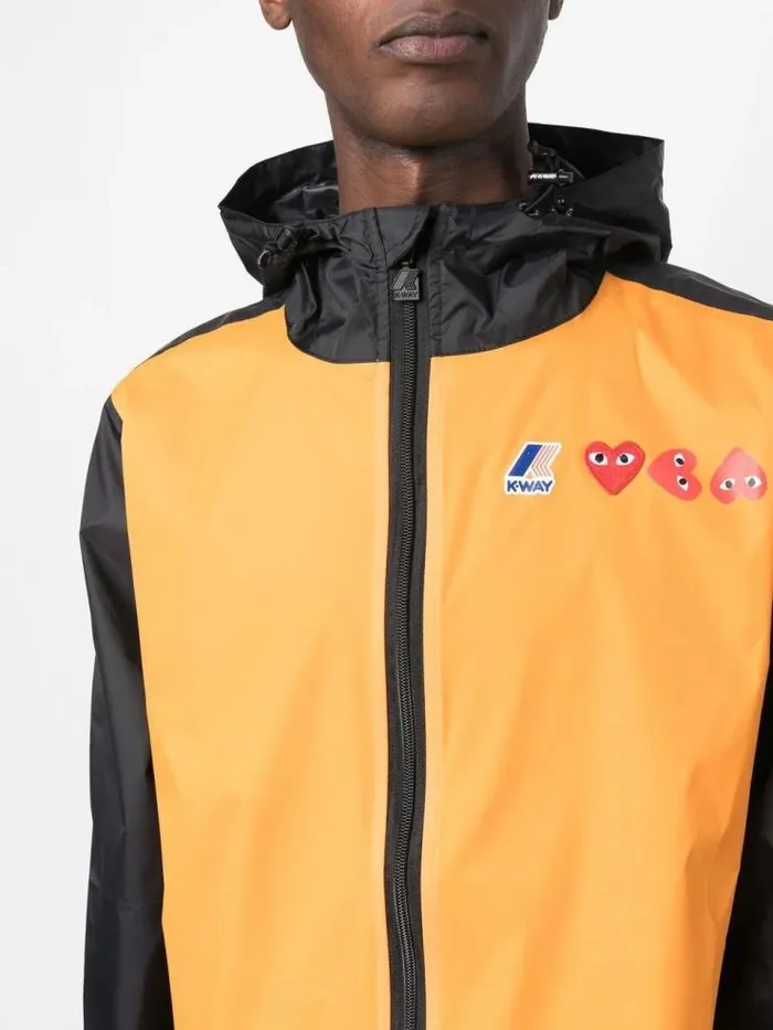 Henrik Vibskov Boutique KWay Double Colours Cagoule 8211 OrangeBlack Men Jackets and Coats