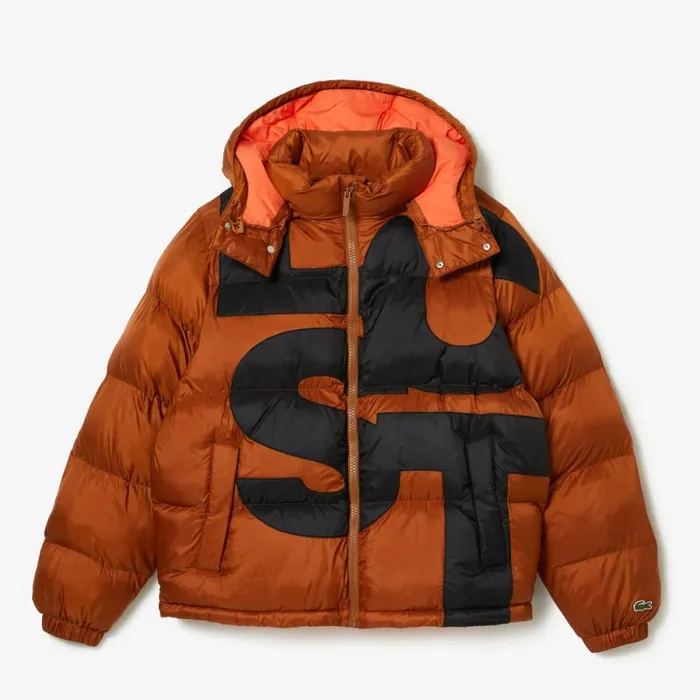 Jackets and Coats Men Lacoste Men039s Oversized Branded WaterRepellent Jacket Brown Black 7sp Jackets and Coats Men Lacoste Men039s Oversized Branded WaterRepellent Jacket Brown Black 7sp