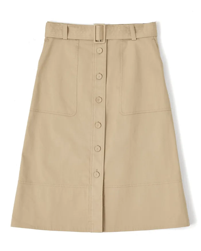 Jigsaw Skirts Women Belted Utility Trench Skirt Cream