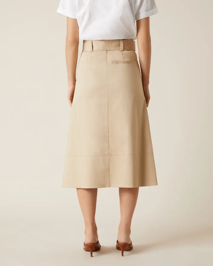 Jigsaw Skirts Women Belted Utility Trench Skirt Cream