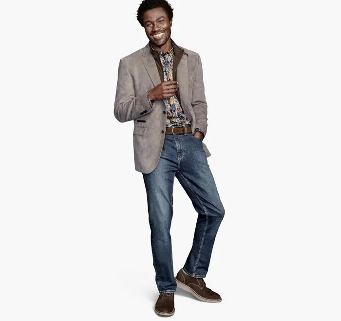 Johnston and Murphy Plush Bibbed Blazer Gray Twill Men Blazers Johnston and Murphy Plush Bibbed Blazer Gray Twill Men Blazers