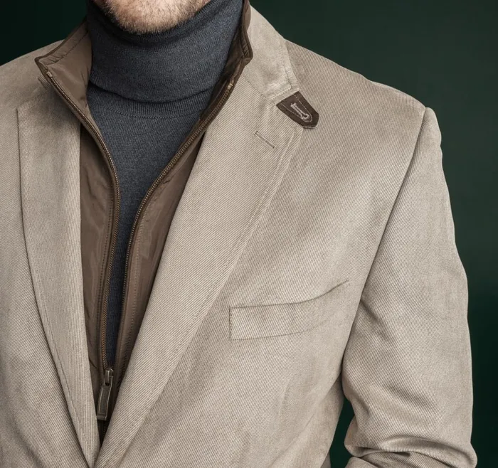 Johnston and Murphy Plush Bibbed Blazer Gray Twill Men Blazers Johnston and Murphy Plush Bibbed Blazer Gray Twill Men Blazers