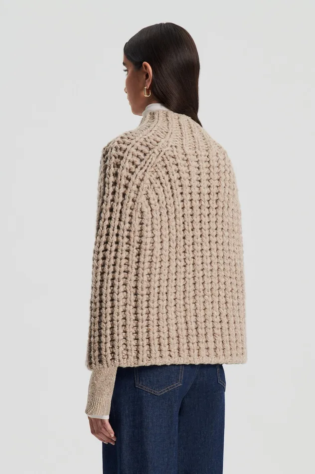 Knitwear Women Scanlan Theodore HANDKNIT CAPE TAUPE Knitwear Women Scanlan Theodore HANDKNIT CAPE TAUPE