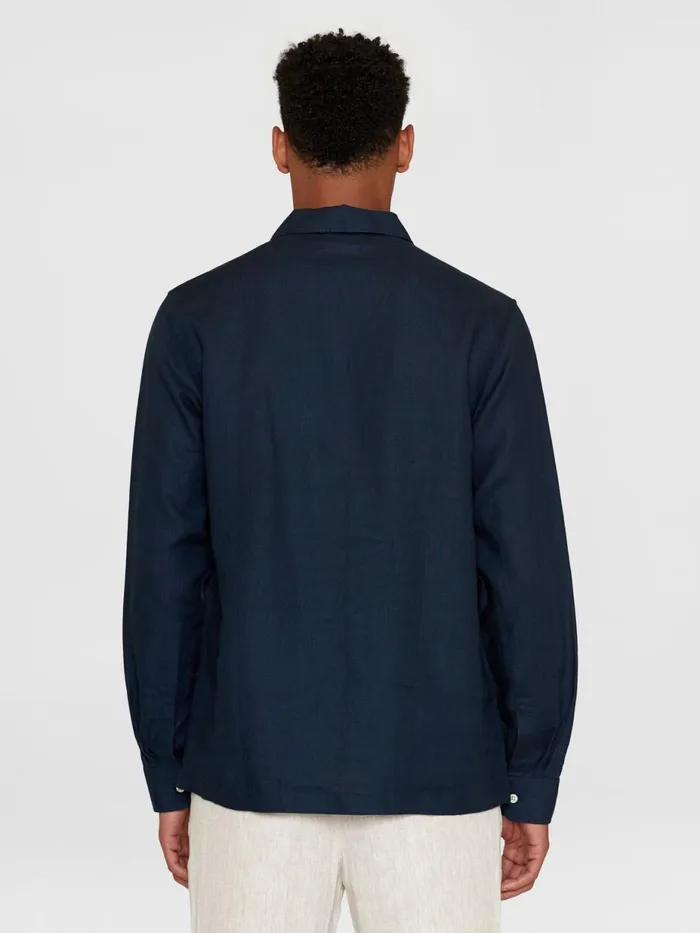 KnowledgeCotton Apparel Shirts Loose Linen Polo Shirt Gotsvegan 8211 Men