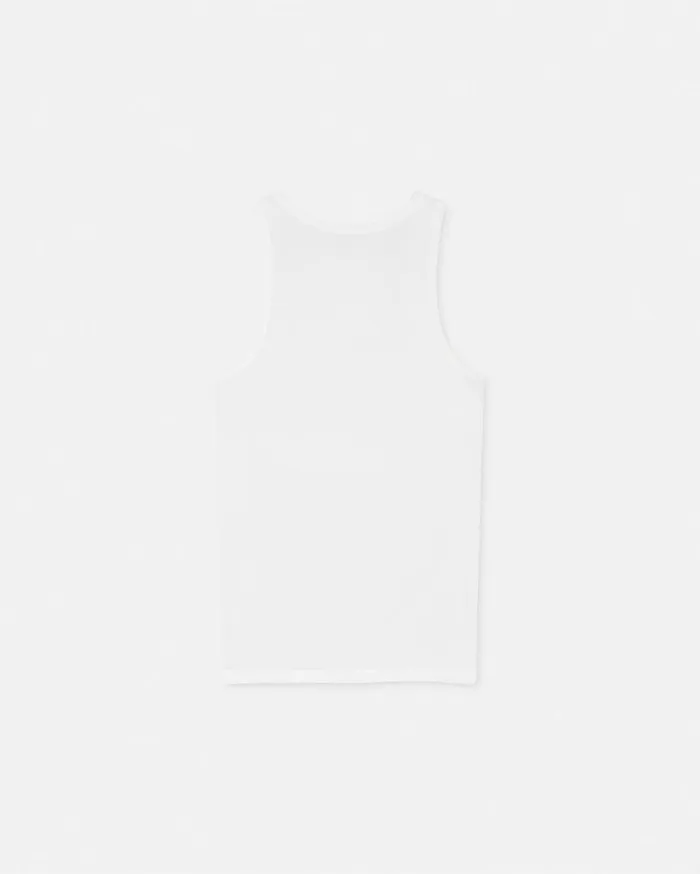 Loungewear and Pajamas Men Versace Logo Ribbed Tank Top White
