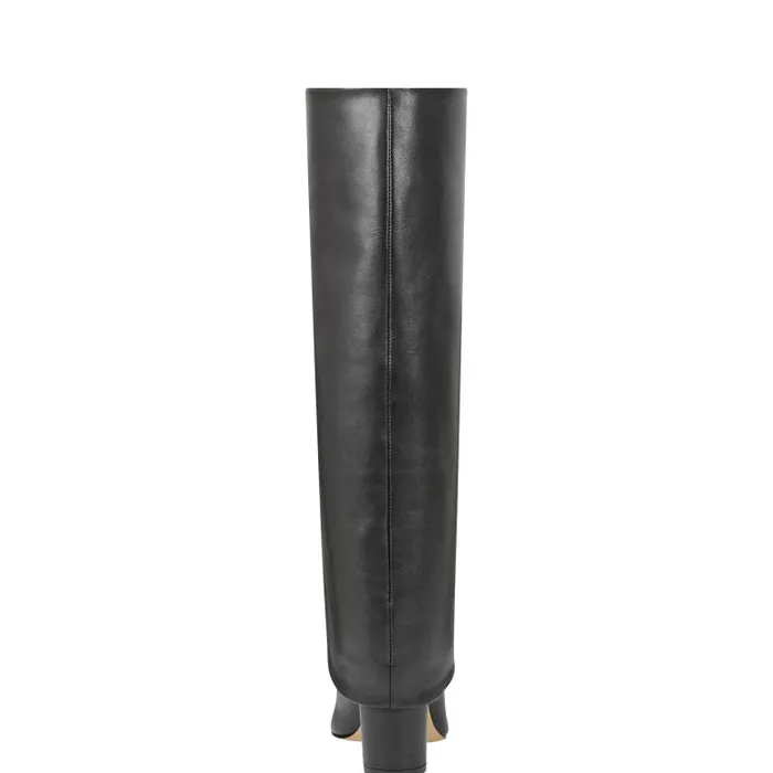 Marc Fisher Dress Boots Women Leina Block Heel Pointy Toe Dress Boot Black