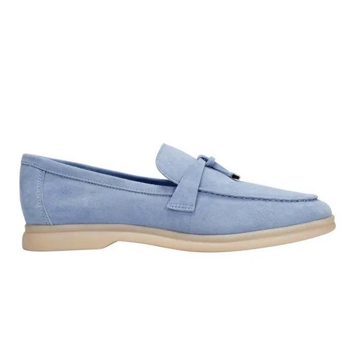 Marc Fisher Loafers and Flats Women Yanelli Casual Loafer Light Blue Suede