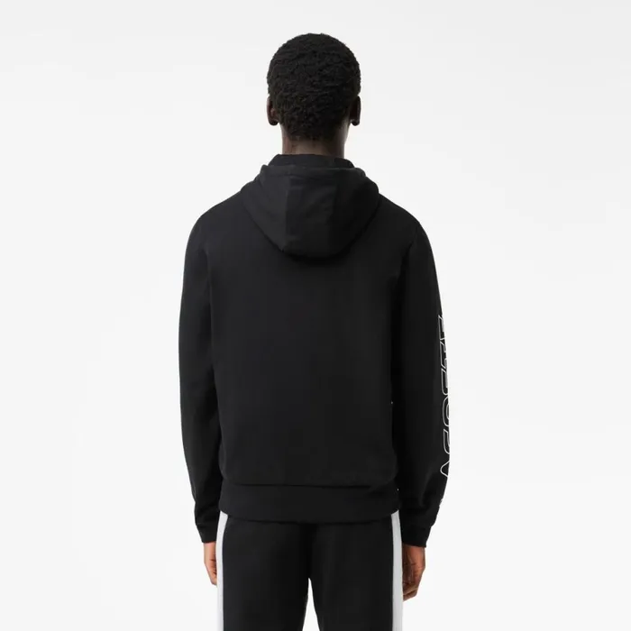 Matching Sets Men Lacoste Men039s Colorblock ZipUp Hoodie Black Grey Chine Snp