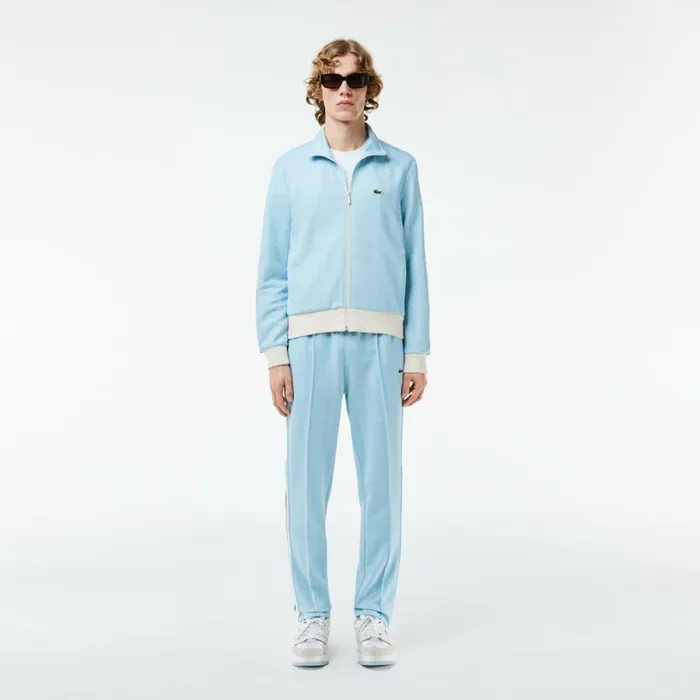 Matching Sets Men Lacoste Men039s Jacquard Monogram Paris Sweatpants Light Blue White Wb5