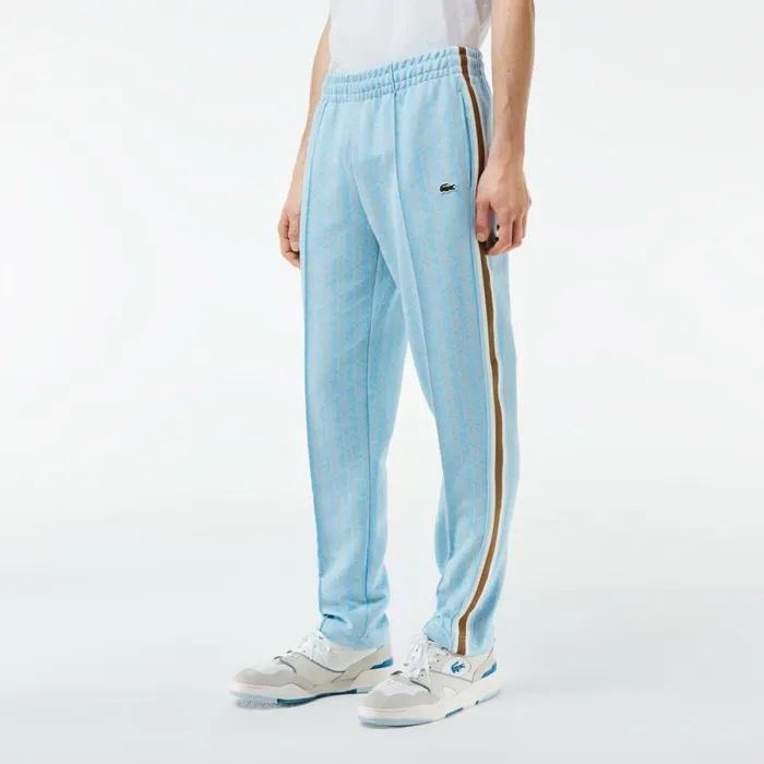 Matching Sets Men Lacoste Men039s Jacquard Monogram Paris Sweatpants Light Blue White Wb5