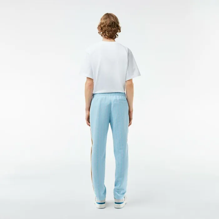 Matching Sets Men Lacoste Men039s Jacquard Monogram Paris Sweatpants Light Blue White Wb5
