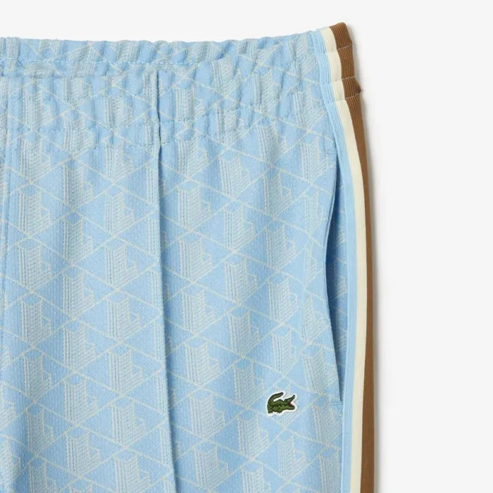 Matching Sets Men Lacoste Men039s Jacquard Monogram Paris Sweatpants Light Blue White Wb5