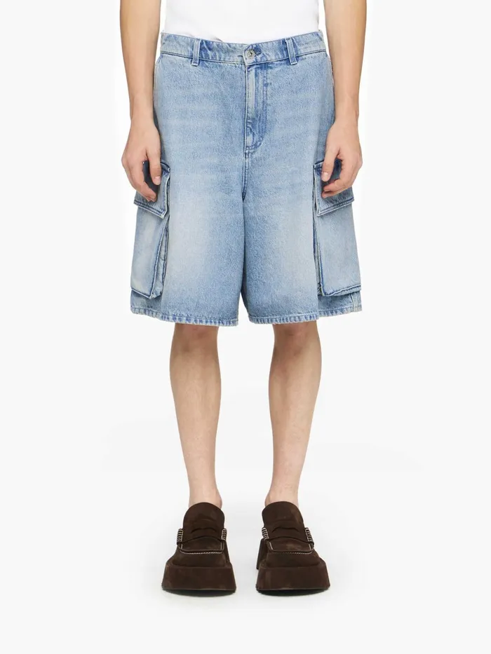 Men Denim JW Anderson CARGO DENIM SHORTS Light Blue Men Denim JW Anderson CARGO DENIM SHORTS Light Blue