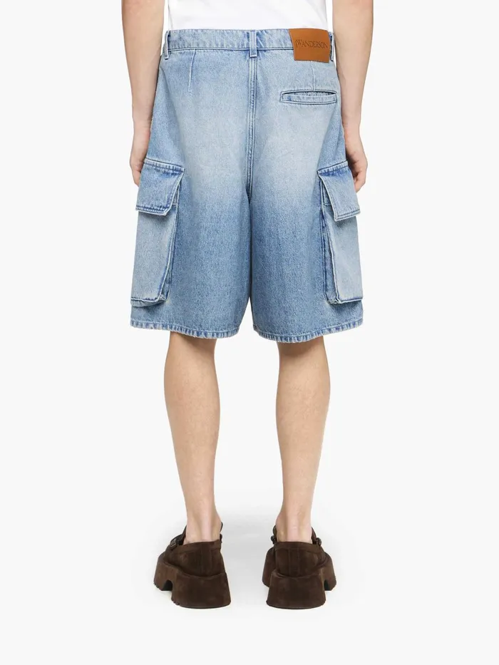 Men Denim JW Anderson CARGO DENIM SHORTS Light Blue Men Denim JW Anderson CARGO DENIM SHORTS Light Blue