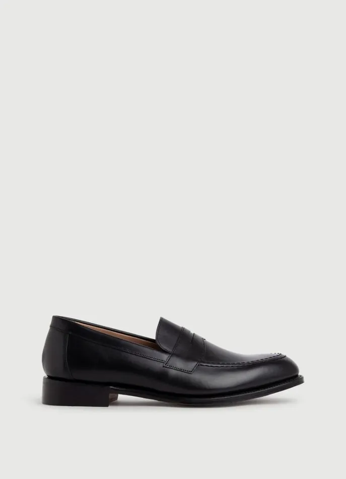 Men Formal Shoes Hackett London Leather Mask Loafers Black