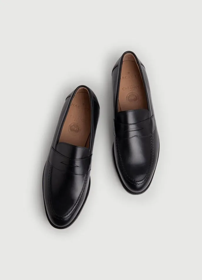Men Formal Shoes Hackett London Leather Mask Loafers Black