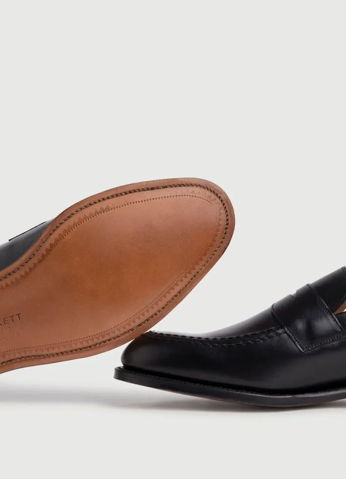 Men Formal Shoes Hackett London Leather Mask Loafers Black
