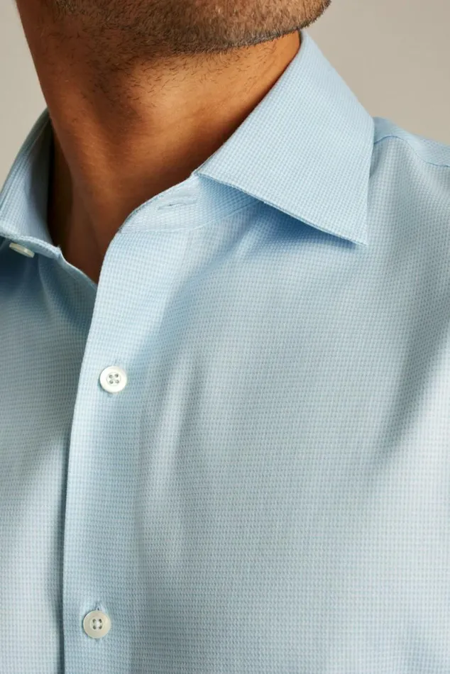 Men Jetsetter Stretch Dress Shirt Azure Blue Micro Houndstooth Bonobos Business Casual Shirts