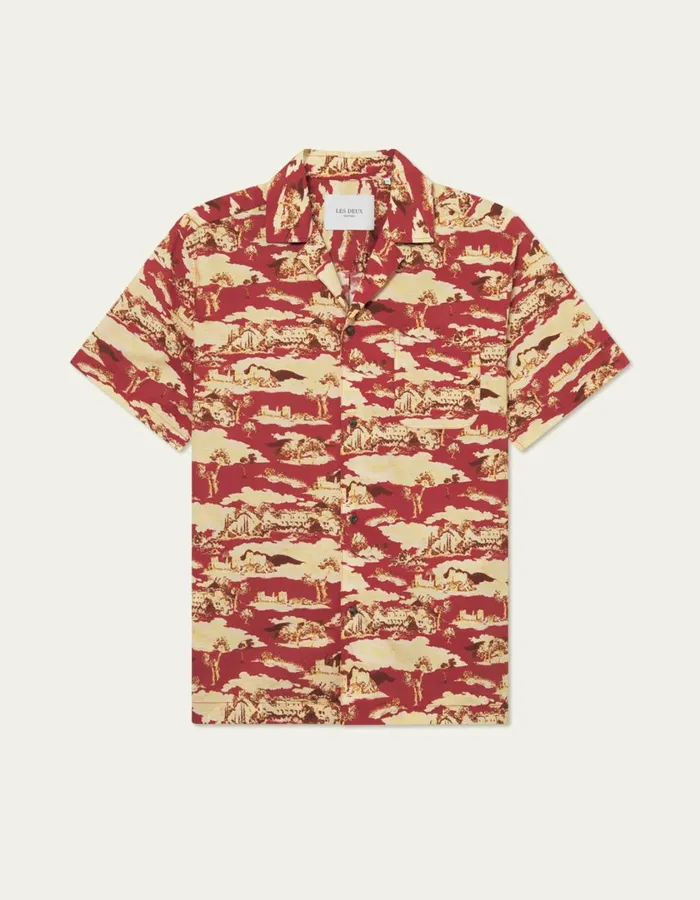 Men Lesley Ruins AOP SS Shirt 8211 Bossa NovaSummer Melon Les Deux ShirtsOvershirts Men Lesley Ruins AOP SS Shirt 8211 Bossa NovaSummer Melon Les Deux ShirtsOvershirts