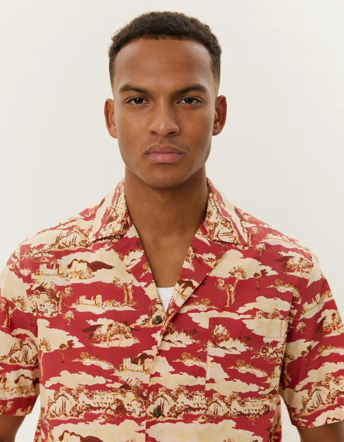 Men Lesley Ruins AOP SS Shirt 8211 Bossa NovaSummer Melon Les Deux ShirtsOvershirts
