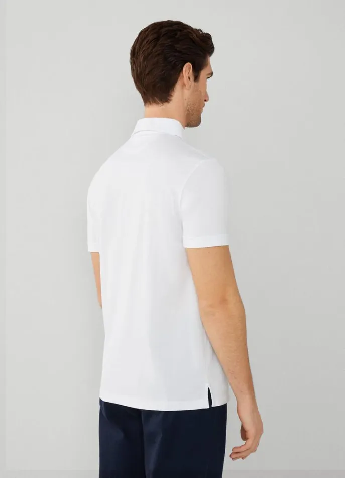 Men Polo Shirts Hackett London Classic Fit Pima Polo White