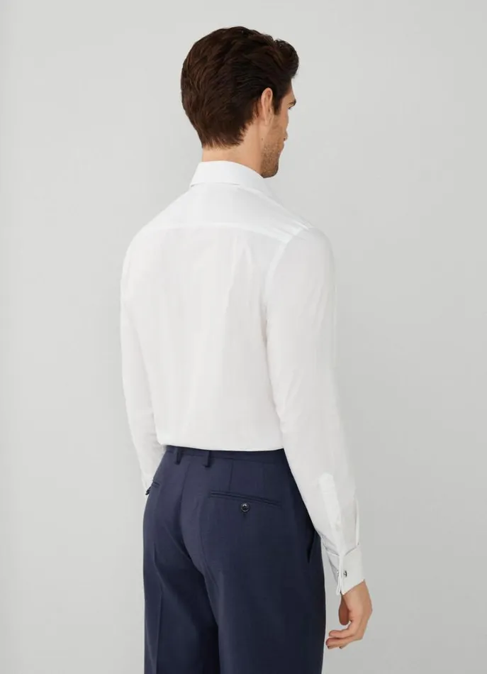 Men Shirts Hackett London Slim Fit Poplin Shirt White