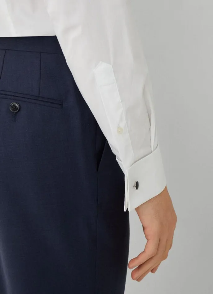 Men Shirts Hackett London Slim Fit Poplin Shirt White