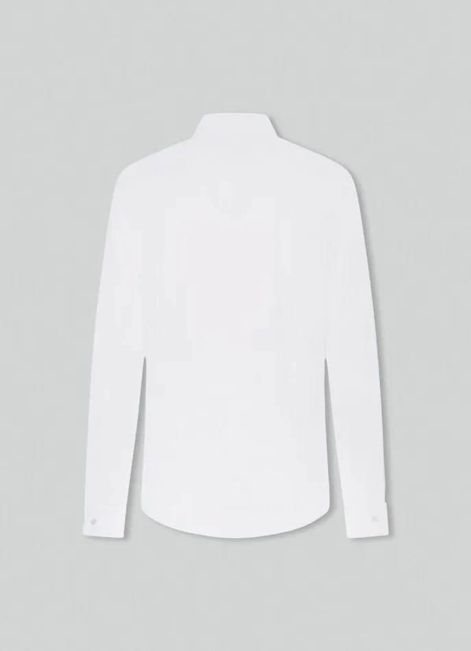 Men Shirts Hackett London Slim Fit Poplin Shirt White