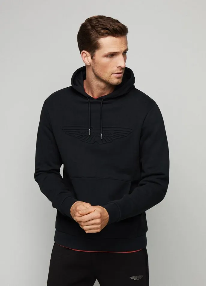 Men Sweatshirts Hackett London Aston Martin Classic Fit Hoodie Black