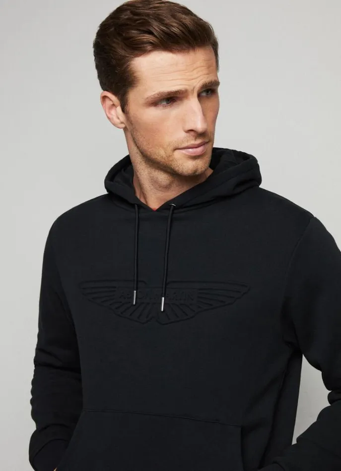 Men Sweatshirts Hackett London Aston Martin Classic Fit Hoodie Black