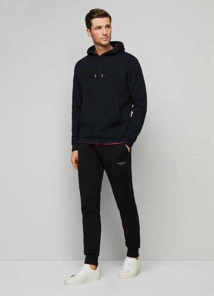 Men Sweatshirts Hackett London Aston Martin Classic Fit Hoodie Black