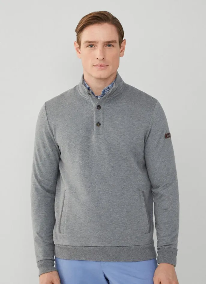 Men Sweatshirts Hackett London Classic Fit Fleece Jumper Marl Grey