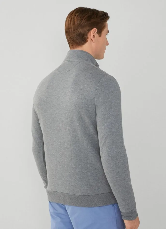 Men Sweatshirts Hackett London Classic Fit Fleece Jumper Marl Grey