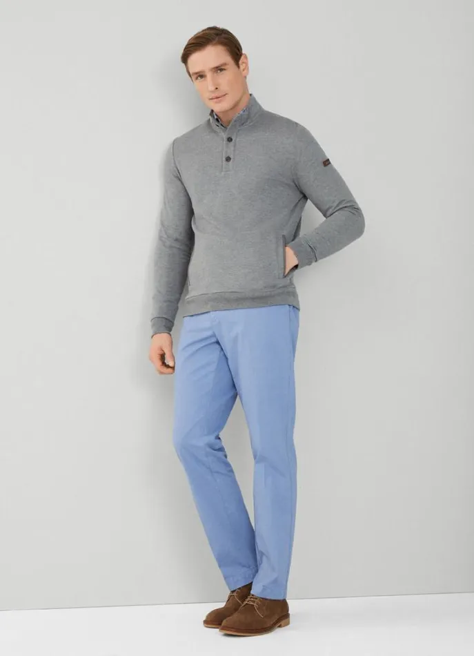 Men Sweatshirts Hackett London Classic Fit Fleece Jumper Marl Grey