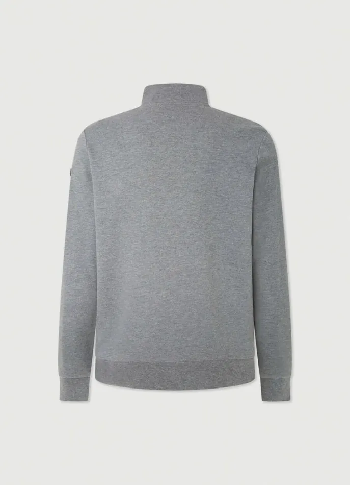 Men Sweatshirts Hackett London Classic Fit Fleece Jumper Marl Grey